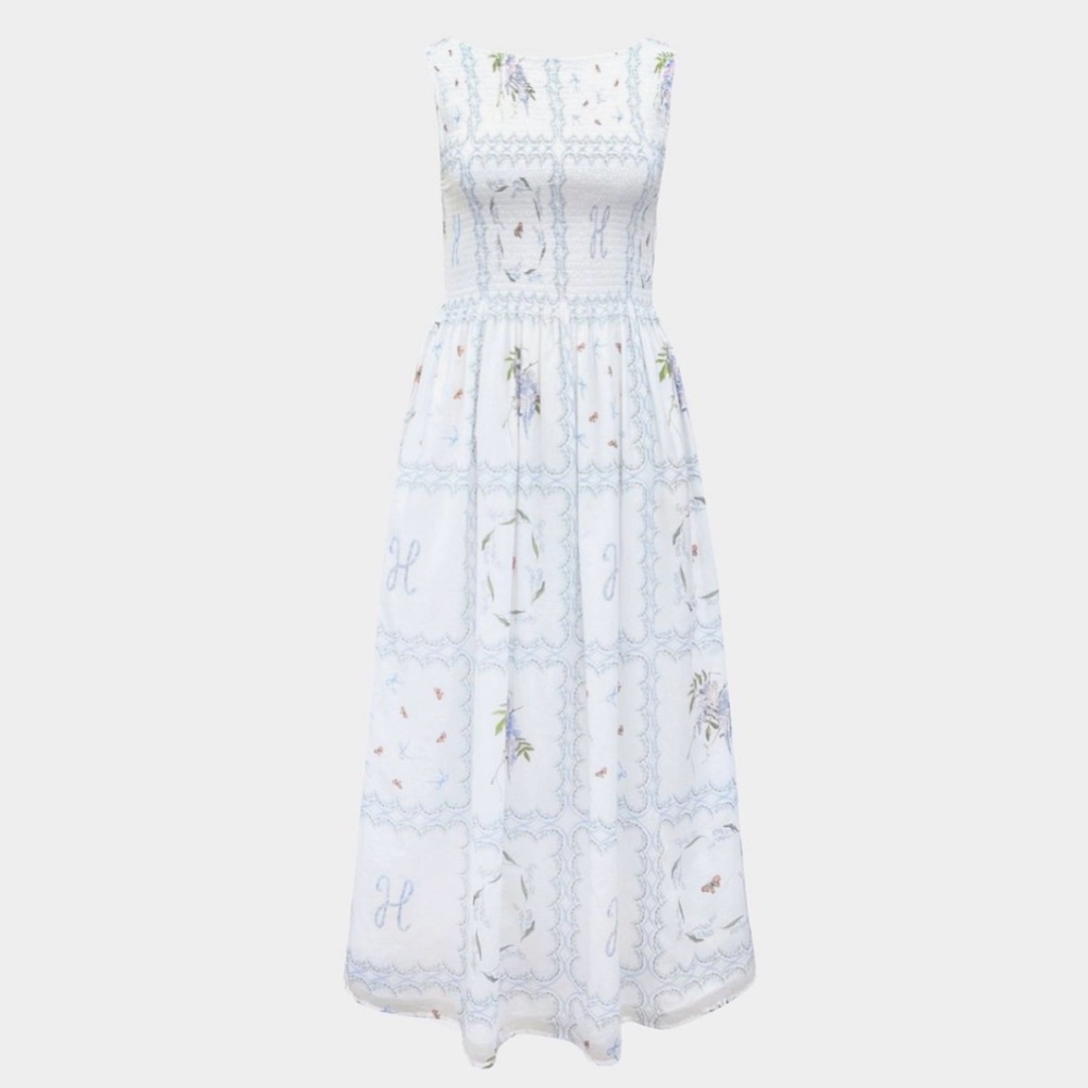 The Cosima Nap Dress, White patchwork floral - Picture 2 of 7